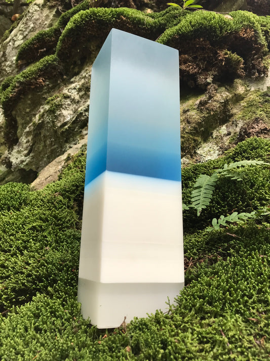 SHADES OF BLUE & WHITE OMBRE RESIN TOTEM #3