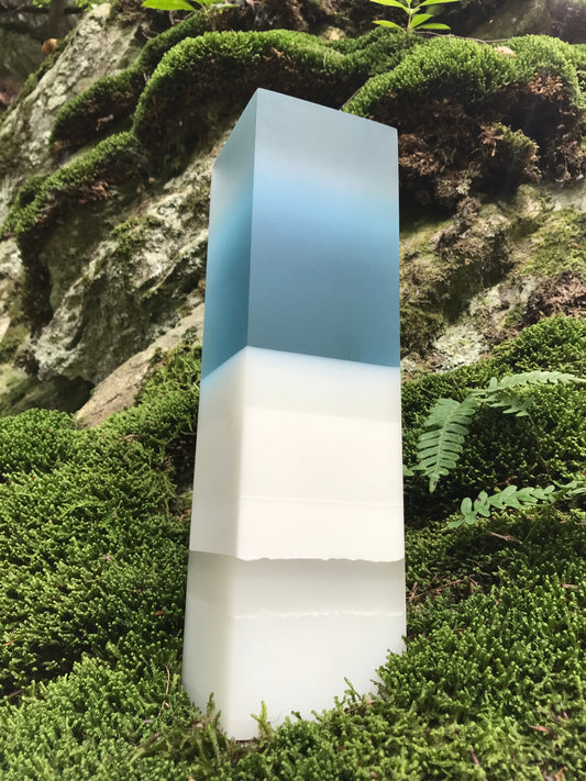 SHADES OF BLUE & WHITE OMBRE RESIN TOTEM #2